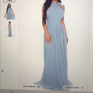 Grey/blue halter maxi dress